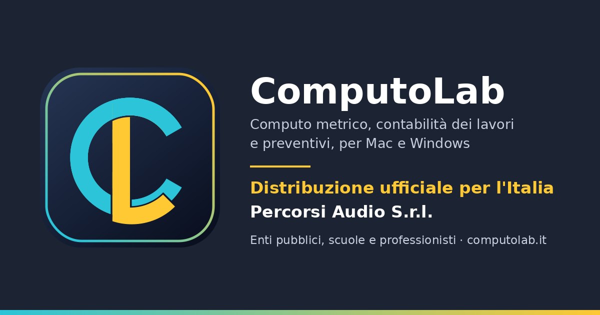 ComputoLab – distribuzione ufficiale per l'Italia ComputoLab, distribuzione ufficiale per l'Italia a cura di Percorsi Audio S.r.l.
